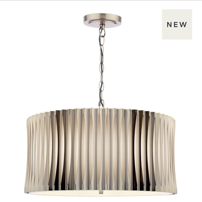 Netra 3 Light Ceiling Pendant - Satin Bronze and Ivory