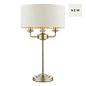 Sorrento 3 Light Table Lamp with Natural Shade - Matt Antique Brass - Laura Ashley