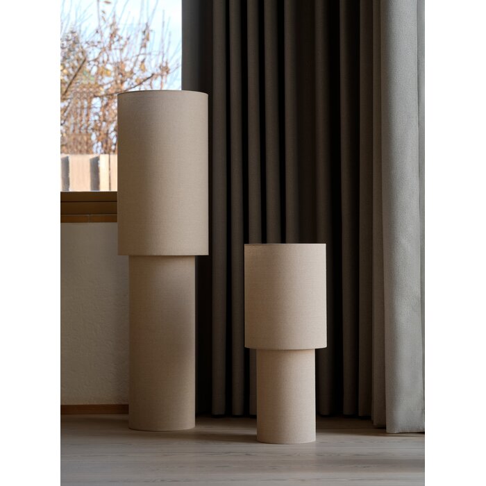 Mid Century Floor Lamp - Solomon 60 Floor Lamp -  Beige