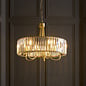 Berenice 5 light pendant  - brass and glass