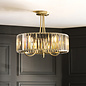 Berenice 3 light semi  flush - brass and glass
