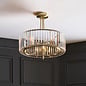 Berenice 3 light semi  flush - brass and glass