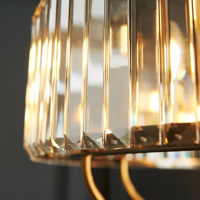 Berenice 8 light pendant  - brass and glass
