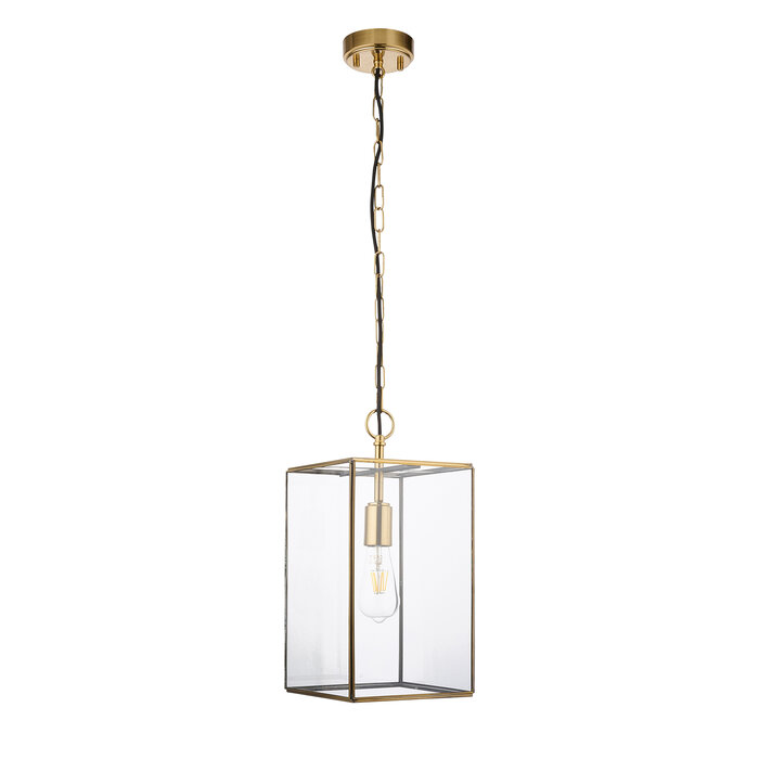 Hallway Pendant Light - Alvo Grand Pendant -  Brass and Glass