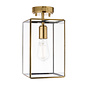 Small Hallway Ceiling Light - Alvo Flush - Brass and  Glass
