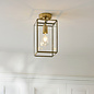 Small Hallway Ceiling Light - Alvo Flush - Brass and  Glass