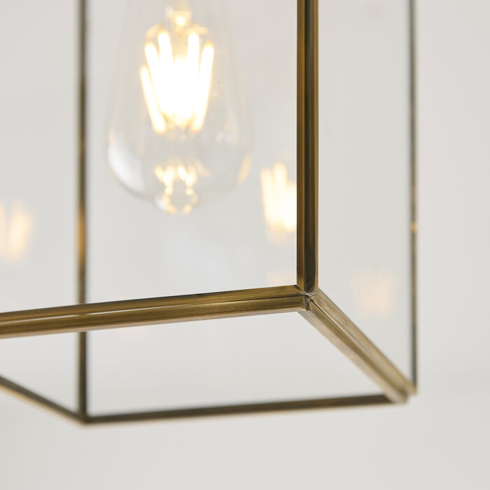 Small Hallway Ceiling Light - Alvo Flush - Brass and  Glass