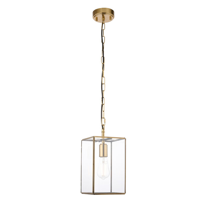 Hallway Pendant Light - Alvo Pendant - Brass  and Glass
