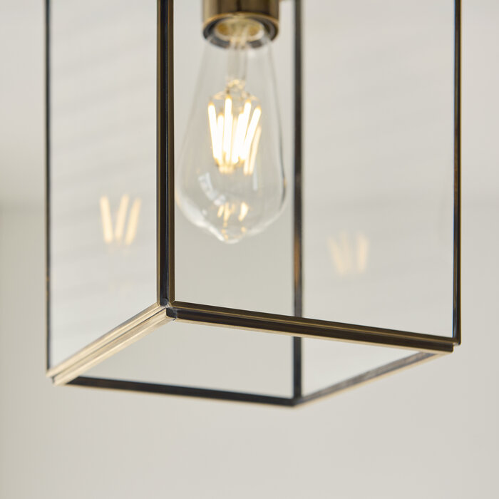 Hallway Pendant Light - Alvo Pendant - Brass  and Glass