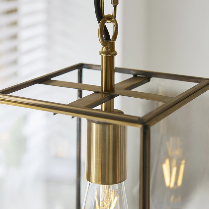 Hallway Pendant Light - Alvo Pendant - Brass  and Glass