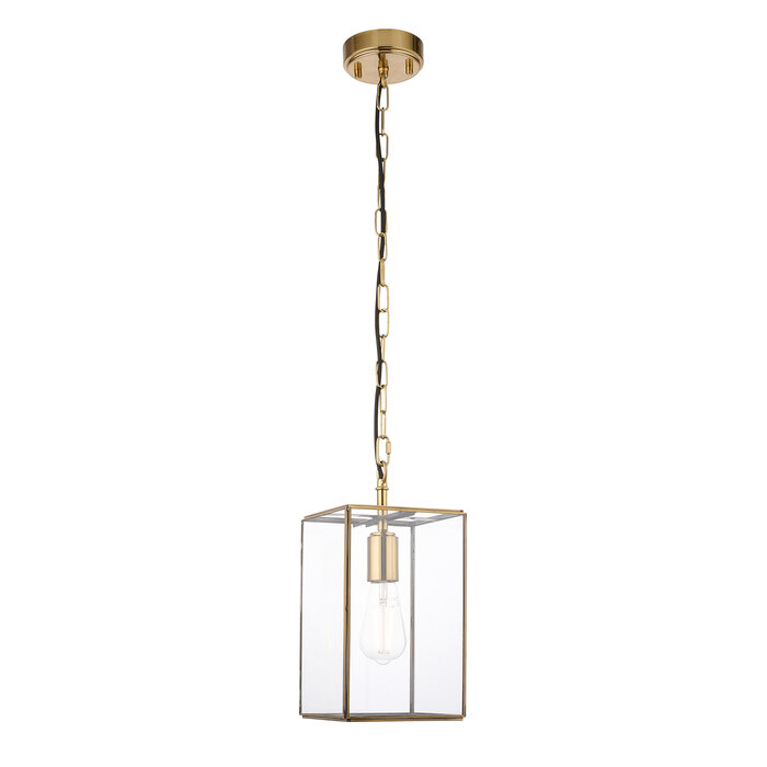 Hallway Pendant Light - Alvo Pendant - Brass  and Glass