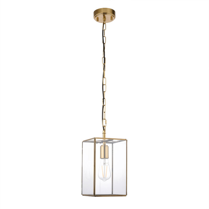 Hallway Pendant Light - Alvo Pendant - Brass  and Glass
