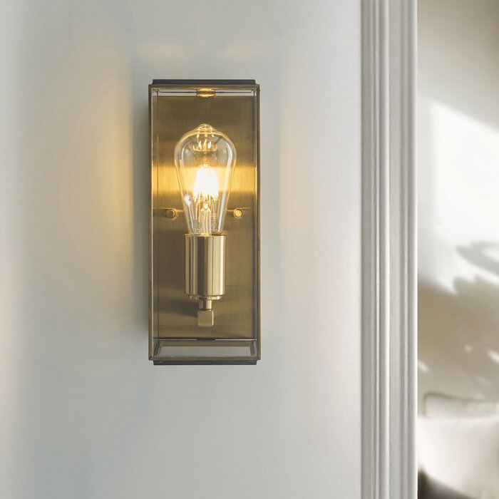 Hallway Wall Light - Alvo Wall Light - Brass  and Glass