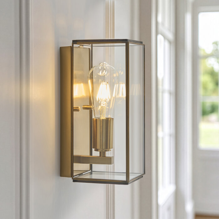 Hallway Wall Light - Alvo Wall Light - Brass  and Glass