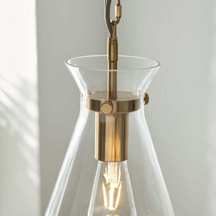 Caspia pendant - brass  and glass
