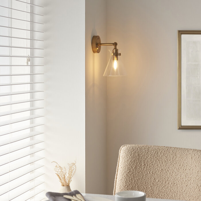 Caspia wall light - brass  and glass