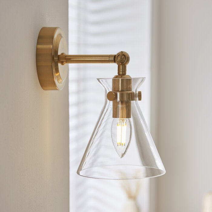 Caspia wall light - brass  and glass