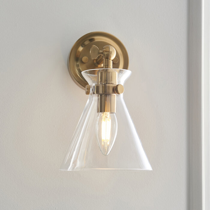 Caspia wall light - brass  and glass