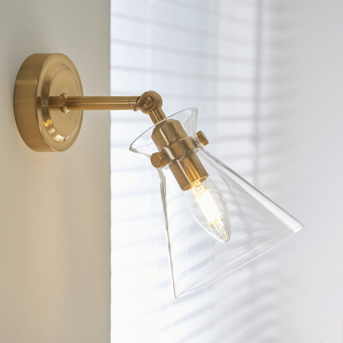Caspia wall light - brass  and glass
