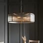 Morgan Ribbed Glass Large Single Tier Chandelier - Antique Brass