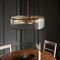 Morgan Ribbed Glass Large Single Tier Chandelier - Antique Brass