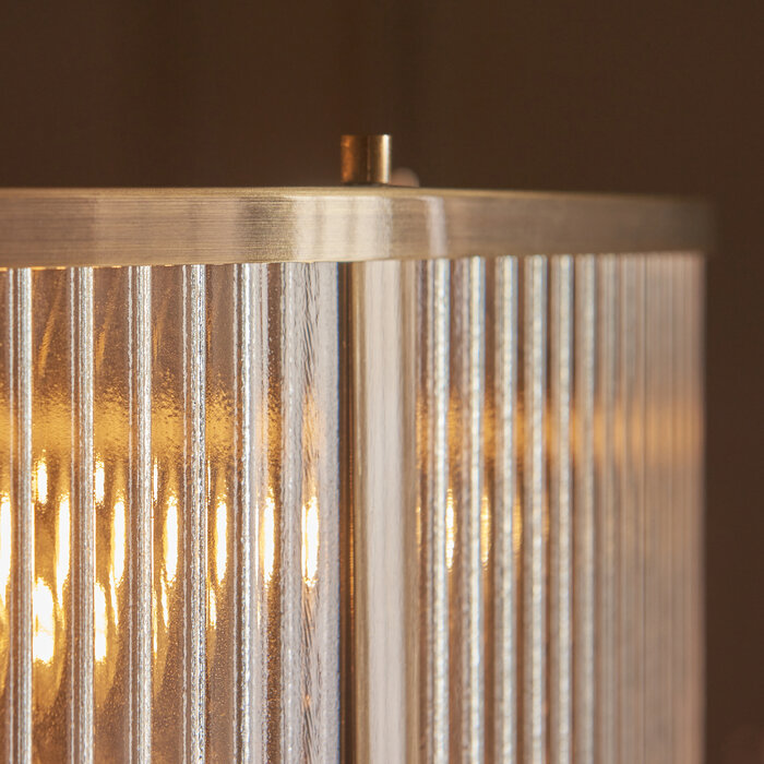 Morgan Ribbed Glass Large Single Tier Chandelier - Antique Brass