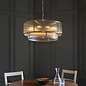 Morgan Large Ribbed Glass Chandelier - Antique Brass
