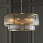 Morgan Large Ribbed Glass Chandelier - Antique Brass