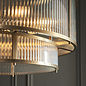 Morgan Large Ribbed Glass Chandelier - Antique Brass
