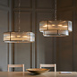 Morgan Large Ribbed Glass Chandelier - Antique Brass