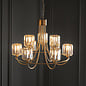 Berenice 9 light tiered chandelier pendant - brass and glass