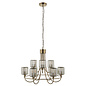 Berenice 9 light tiered chandelier pendant - brass and glass