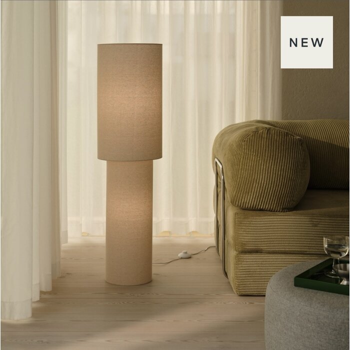 Mid Century Floor Lamp - Solomon 110 Floor Lamp -  Beige