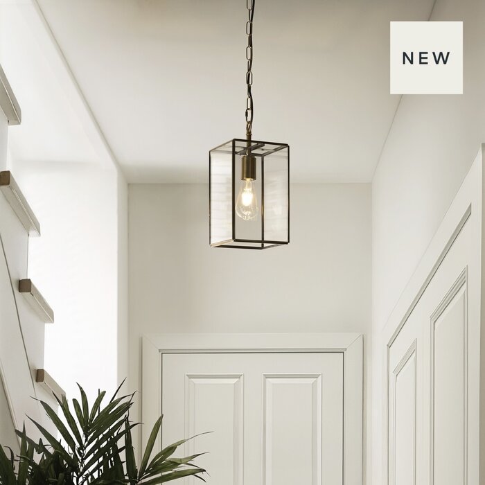 Hallway Pendant Light - Alvo Pendant - Brass  and Glass
