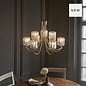 Berenice 9 light tiered chandelier pendant - brass and glass