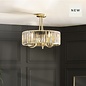 Berenice 3 light semi  flush - brass and glass