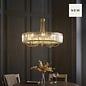 Berenice 8 light pendant  - brass and glass