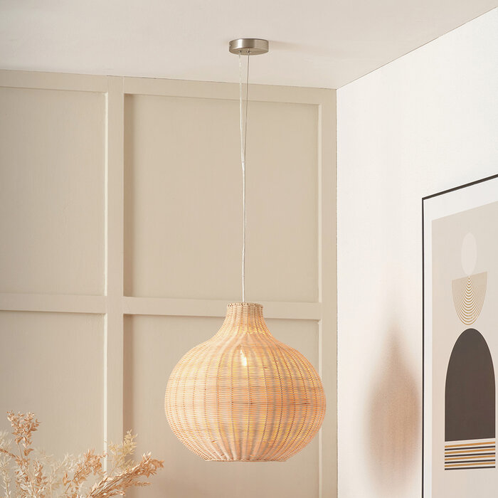 Rita - Rattan Teardrop Pendant