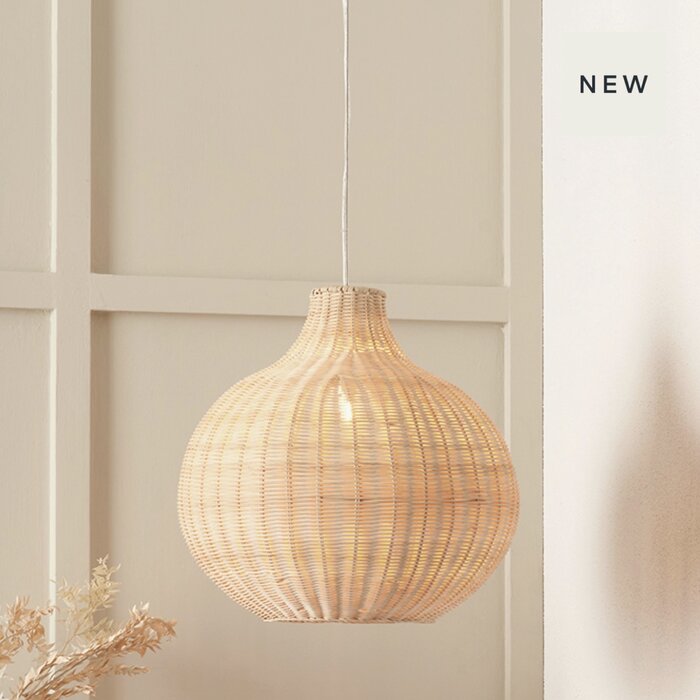 Rita - Rattan Teardrop Pendant