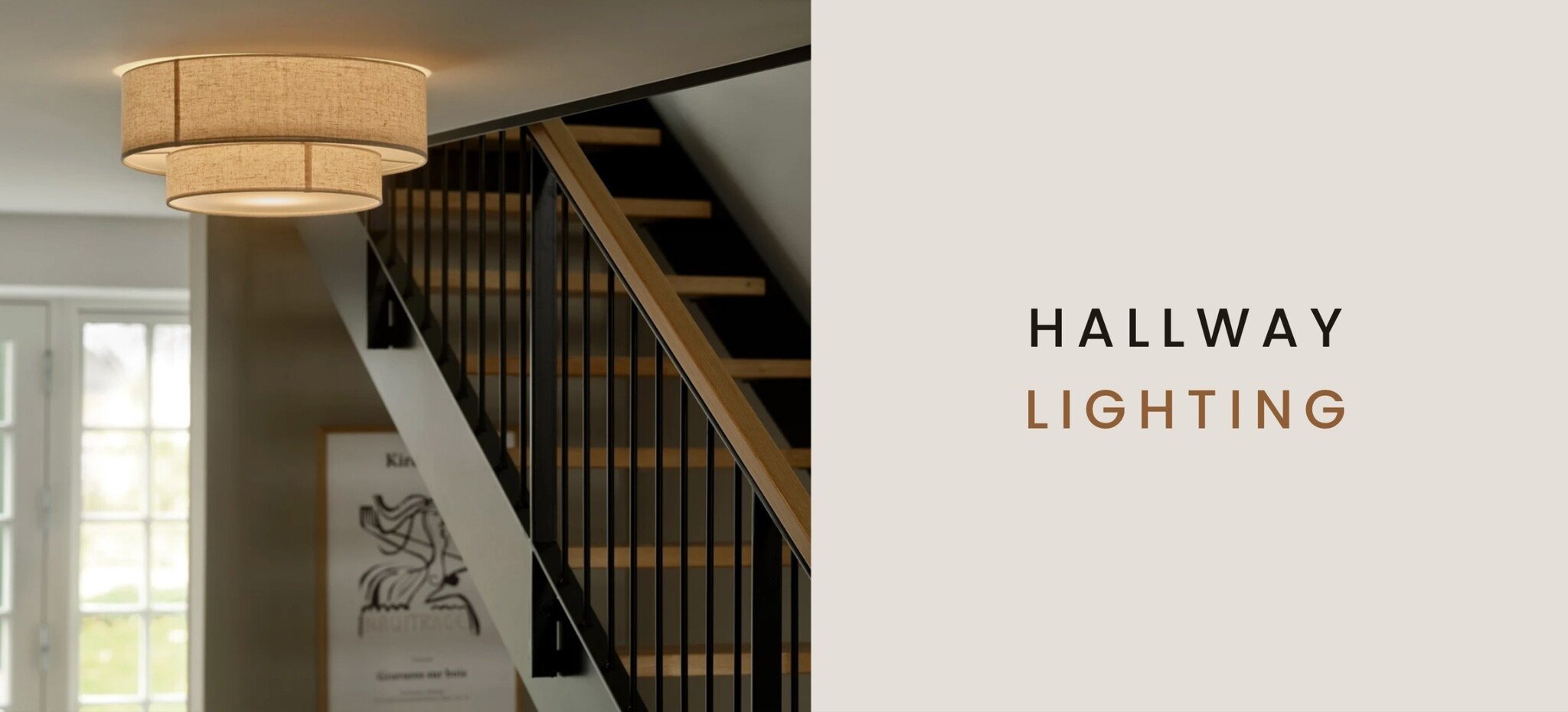 hallway lighting ideas with pendant ceiling light in modern staircas