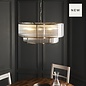 Morgan Large Ribbed Glass Chandelier - Antique Brass