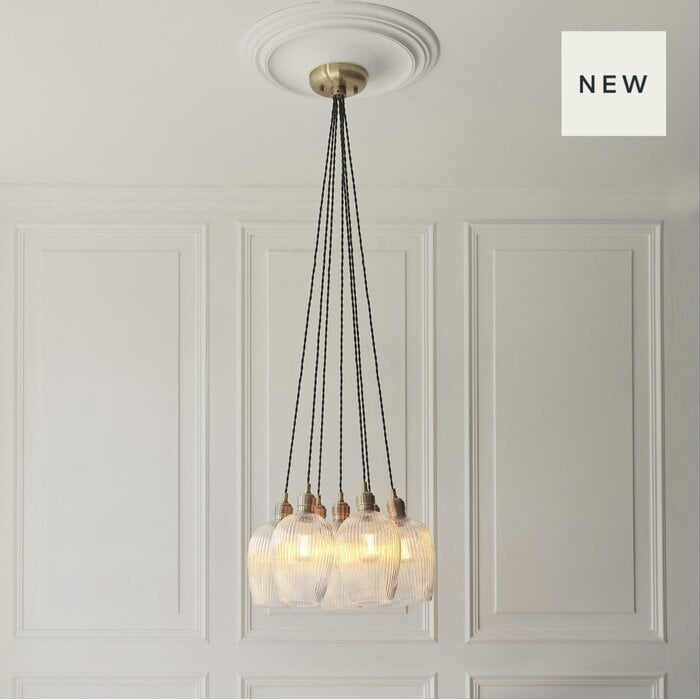 Bettina - 7 Light Cluster Light - Dining Room & Staircase Chandelier - Antique Brass