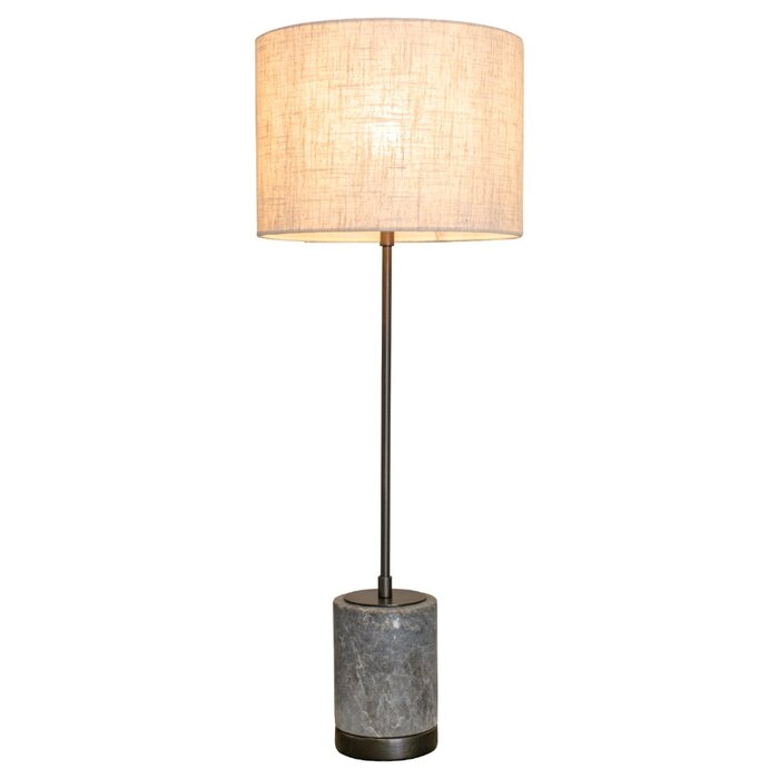 Jasper Table Lamp - Bronze with Natural Linen Drum Shade