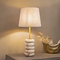 Lapis Cream Table Lamp - Marble and Brass with Linen Mix Shade