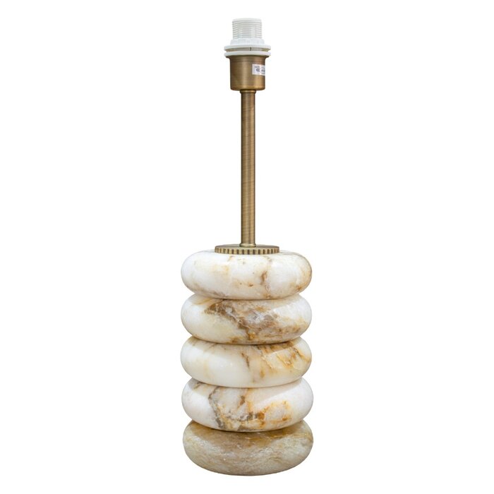 Lapis Cream Table Lamp - Marble and Brass with Linen Mix Shade