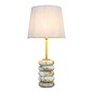 Lapis Cream Table Lamp - Marble and Brass with Linen Mix Shade