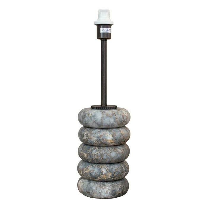 Lapis Table Lamp -  Alabaster and Bronze with Linen Mix Shade