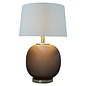 Luna Table Lamp -  Frosted Black Glass and  Nickel with Opal Shade with Gold Lining