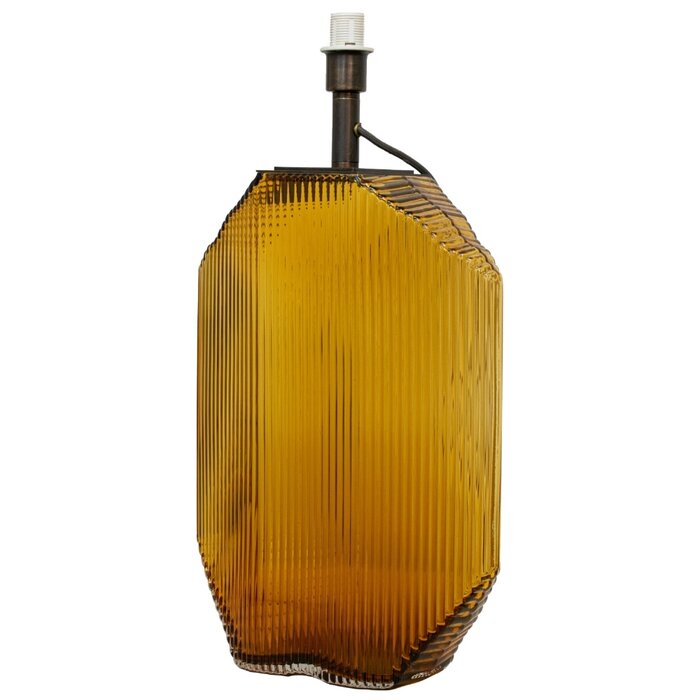 Juno Table Lamp Base in Yellow-Tinted Glass - Base Only