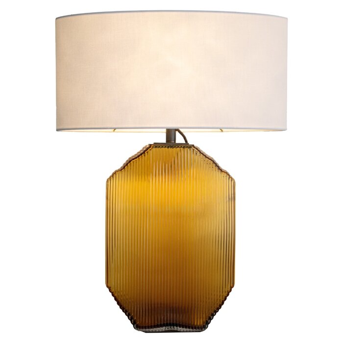 Juno Table Lamp Base in Yellow-Tinted Glass - Base Only
